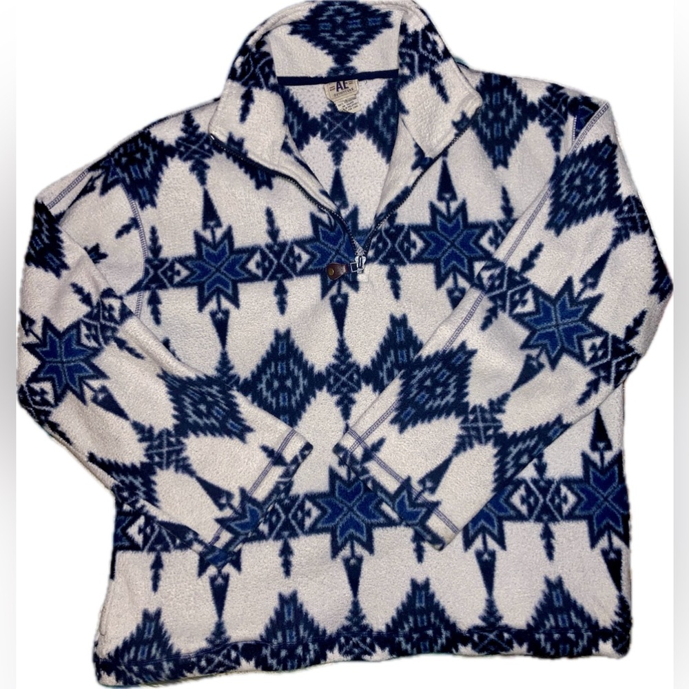 AEO fleece ikat southwestern pattern